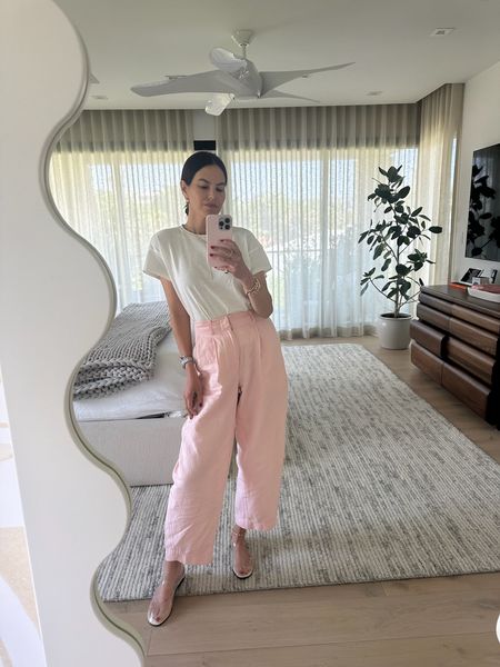 Spring ootd!💗

Pink trousers. White tee. Causal spring outfit. Clear ballet flats. Spring outfit inspo.

#LTKStyleTip #LTKSeasonal #LTKShoeCrush
