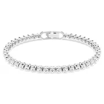 Imber Emily Tennis bracelet, Round cut, White, Rhodium plated by SWAROVSKI | SWAROVSKI