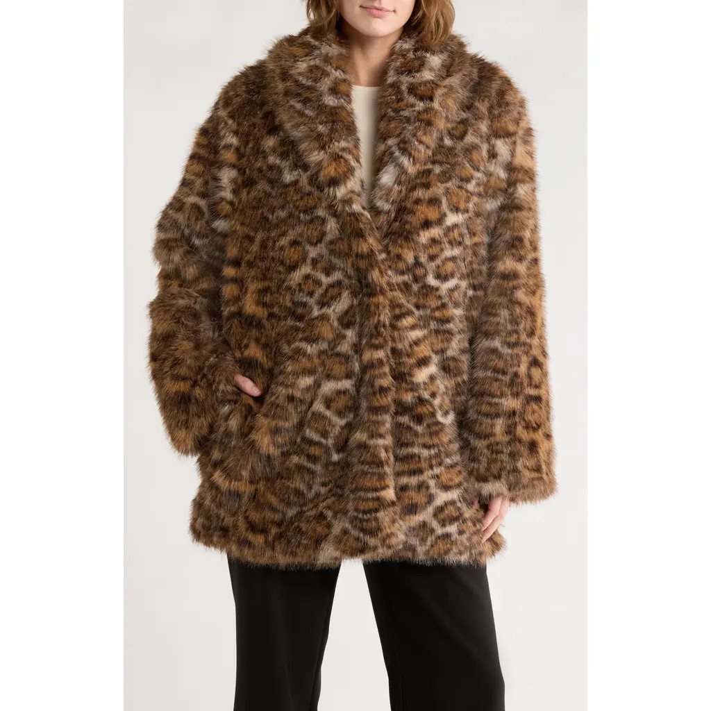Rebecca Minkoff Faux Fur Coat in Leopard at Nordstrom Rack, Size Small | Nordstrom Rack