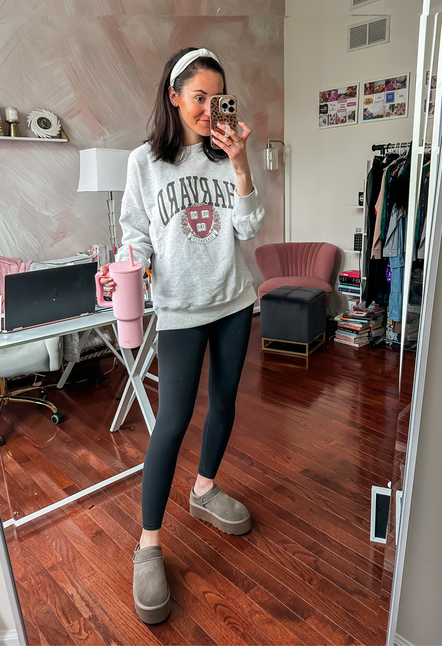 Comfy Athleisure outfit // black leggings outfit // Harvard sweatshirt // Ugg inspired boots // UGG look for less // Athleta elation tight // amazon fashion find 🖤

#LTKbump #LTKunder100 #LTKshoecrush