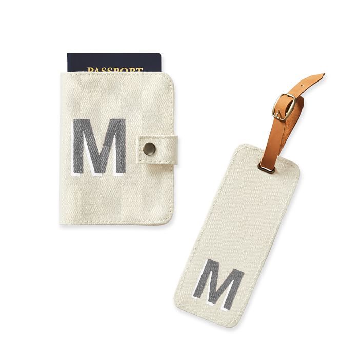 Hand-Painted Canvas Passport Case & Luggage Tag Set | Mark and Graham