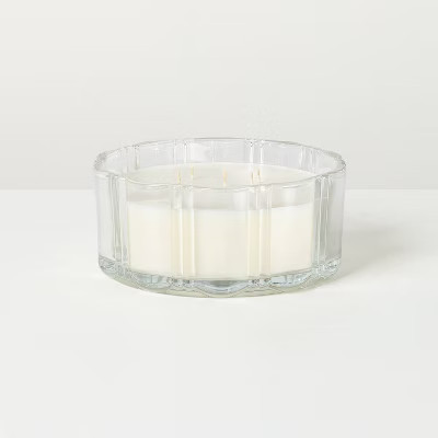 5 Wick XL Glass Mulled Spice Double Ribbed Scalloped Jar Candle Clear 34oz - Hearth & Hand™ with Magnolia | Target