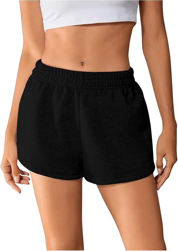 SOLY HUX Womens Elastic High Waisted Sweat Shorts Casual Comfy Lounge Summer Shorts Trendy | Amazon (US)