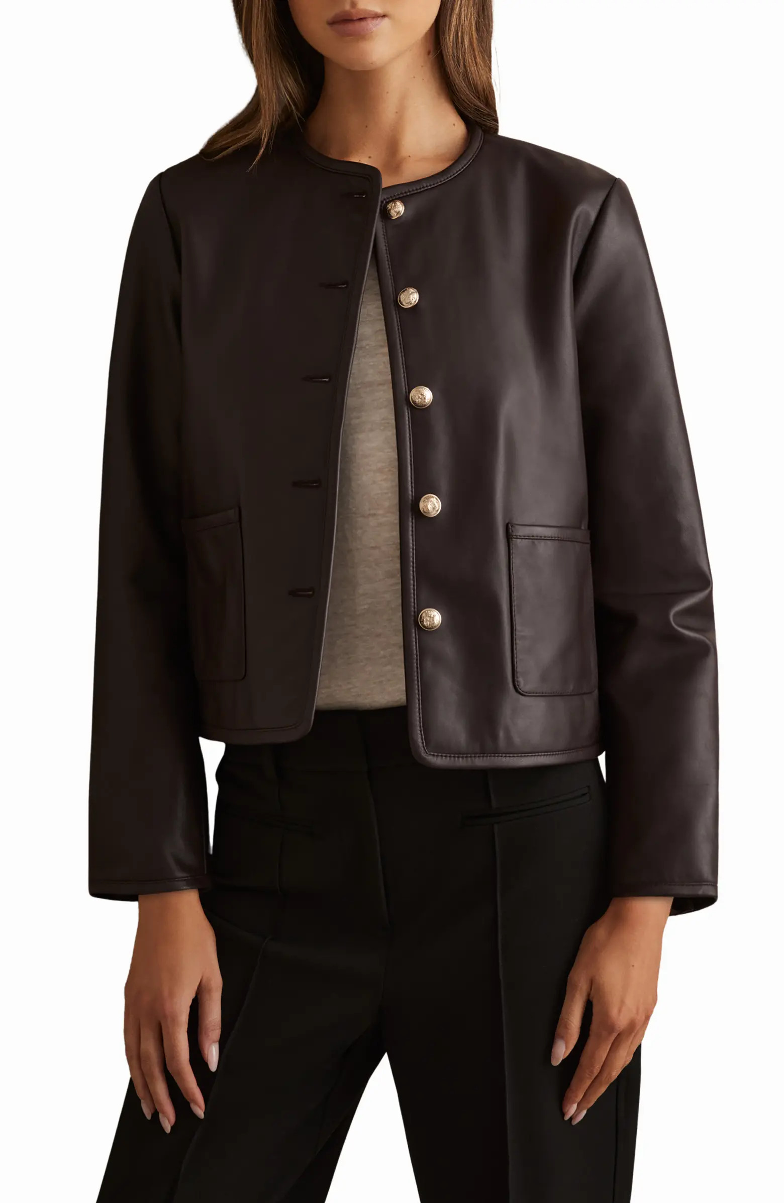 Reiss Gracie Leather Jacket | Nordstrom | Nordstrom