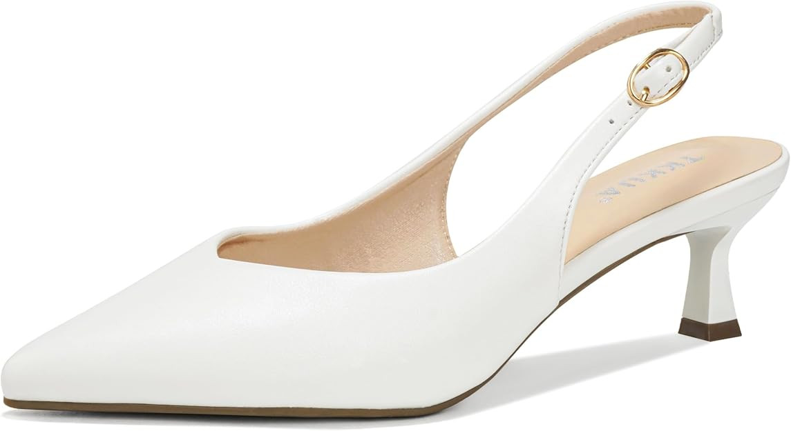 Women's Pointed Toe Kitten Heels, 2 Inch Slingback Pumps | Amazon (US)