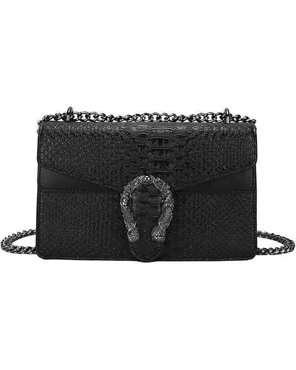 KOPNUR Women's Snake Print Crossbody Shoulder Bag PU Leather Satchel Chain Purse Evening Clutch H... | Amazon (US)