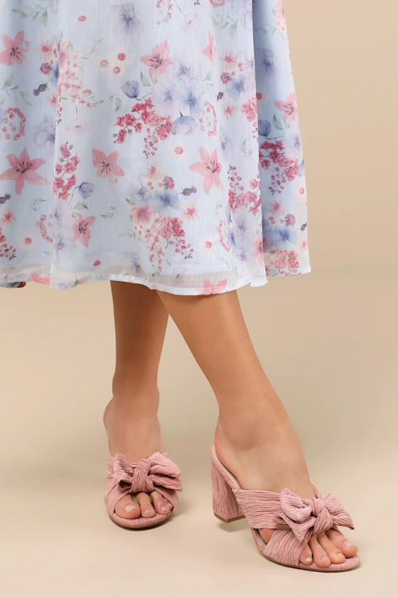 Dorothea Peach Knotted High Heel Sandals | Lulus