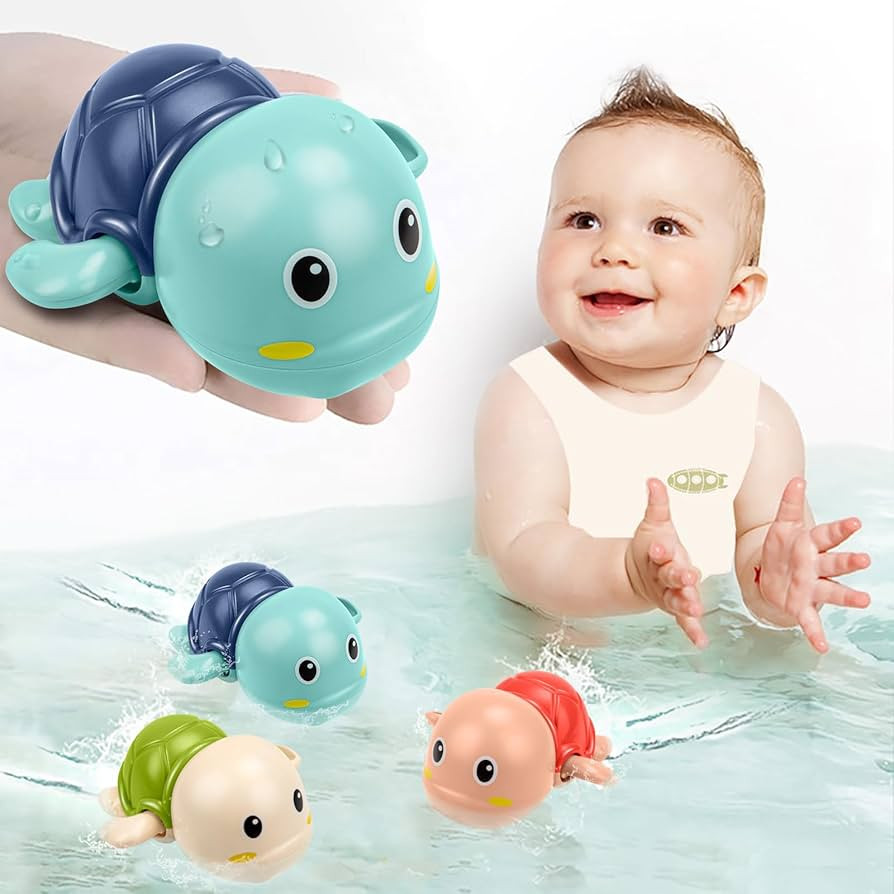 Bath Toys for Toddlers 1-3 Year Old Boys Gifts,Swimming Turtle Bath Toys, Floating Wind-up Bathtu... | Amazon (US)