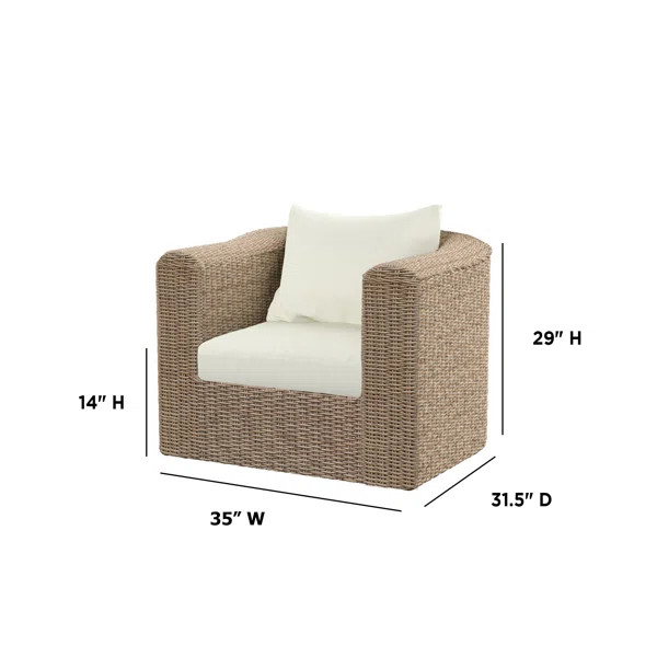 Fuson Wicker/Rattan 2 - Person Seating Group with Cushions | Wayfair North America