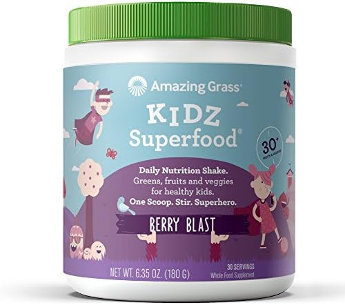 Amazing Grass Kidz Superfood: Organic Greens, Fruits, Veggies & Probiotics for Healthy Kids, Berr... | Amazon (US)