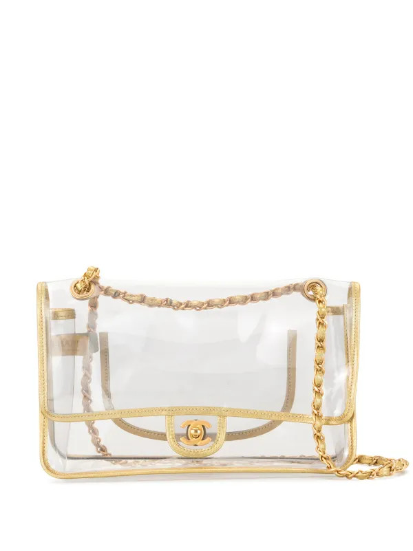 CHANEL Pre-Owned 2007 Clear Double Chain Shoulder Bag - Farfetch | Farfetch (CN)