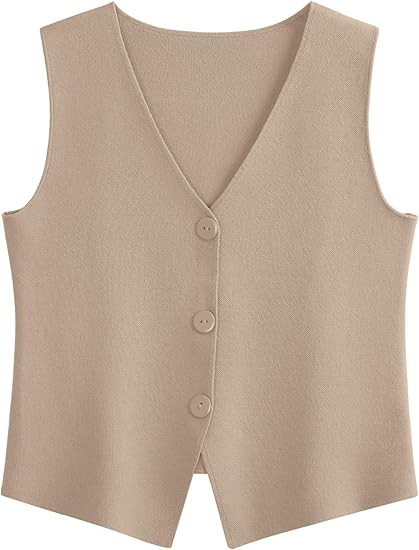LILLUSORY Sweater Vest Women Sleeveless V Neck Trendy Spring Tops Dressy Button Up 2025 Knit Work... | Amazon (US)