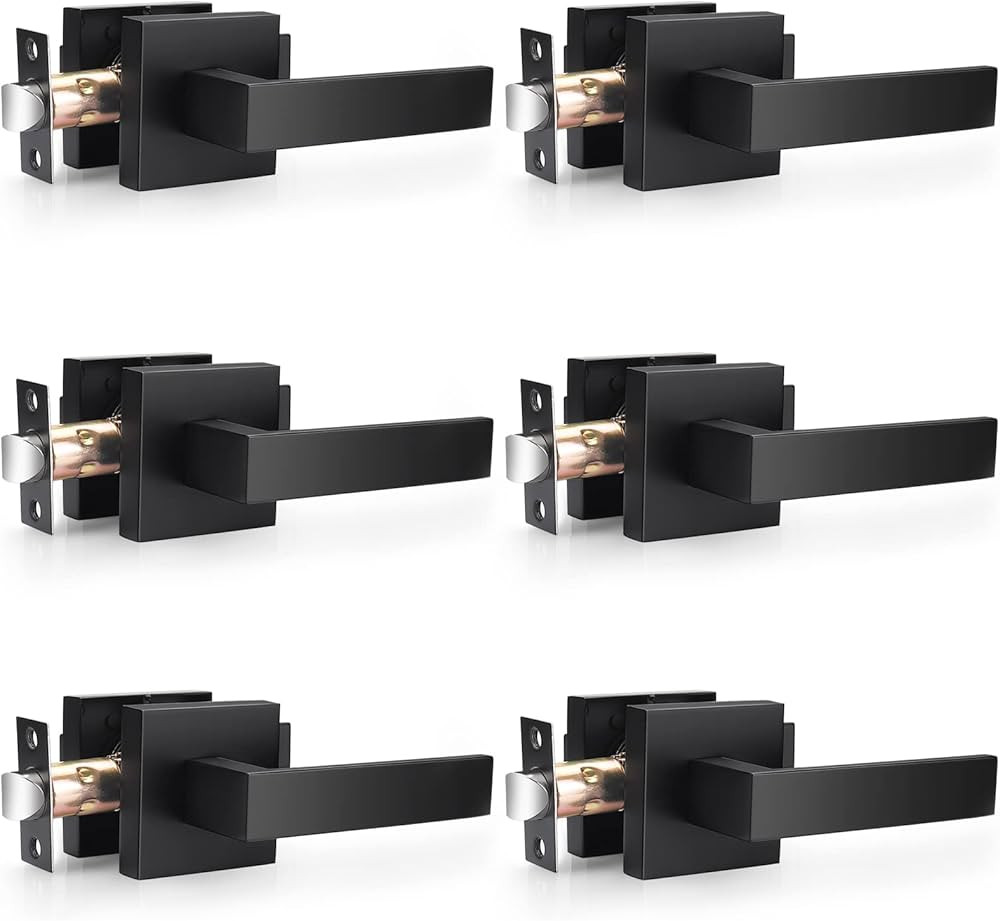 Probrico Paquete de 6 | Palancas de paso de color negro mate para pasillo y armario, manijas de p... | Amazon (US)