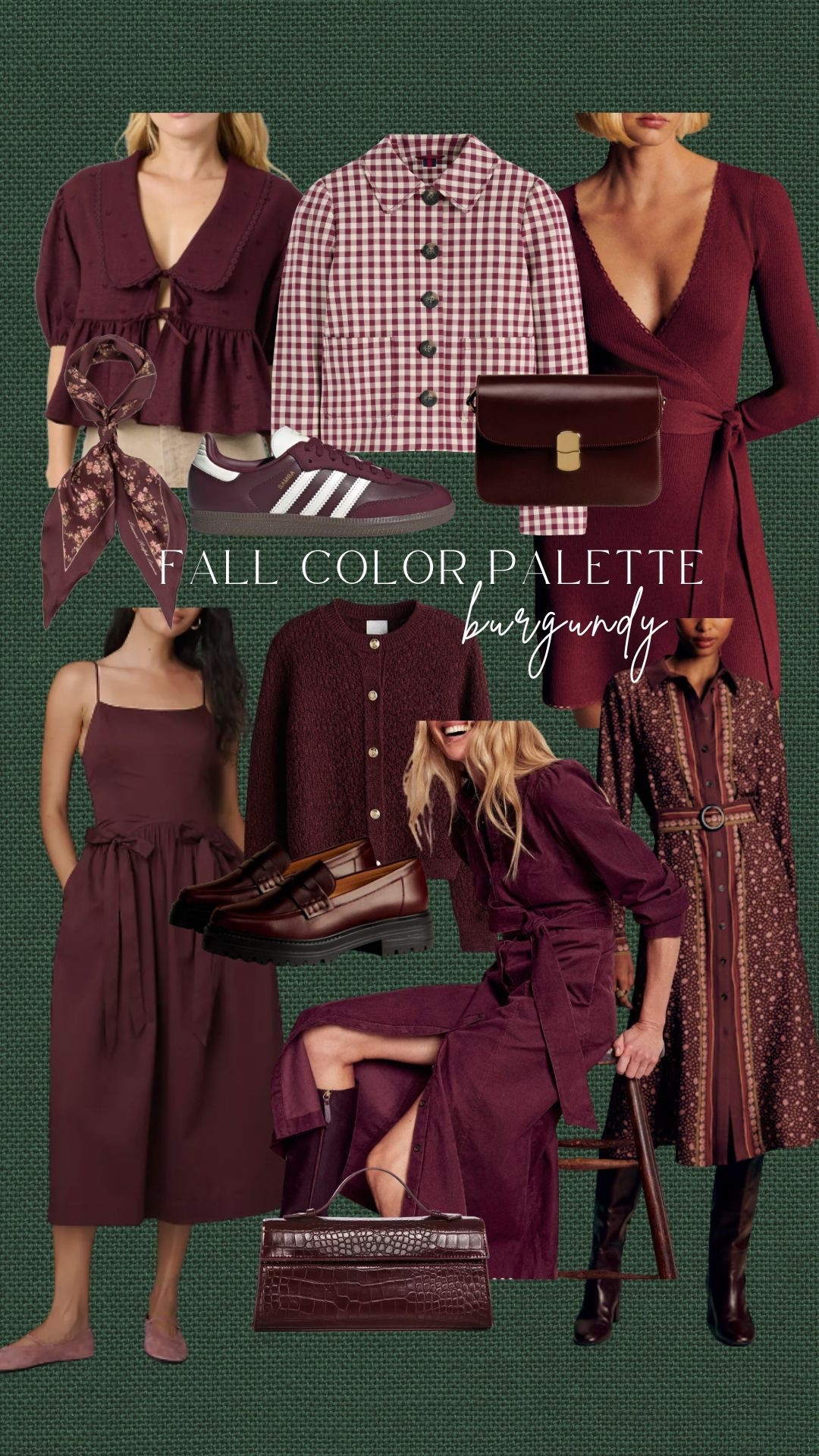 Burgundy fall color palette 〰️ I love this color for the season! Rounding up dresses, sweaters, purses, shoes, jackets and accessories perfect for fall and into holiday.

#LTKFindsUnder100 #LTKShoeCrush #LTKItBag