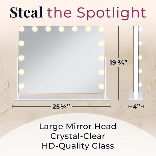 Zadro Large Horizontal Hollywood Makeup Mirror with Lights in White at Nordstrom, Size X-Large | Nordstrom