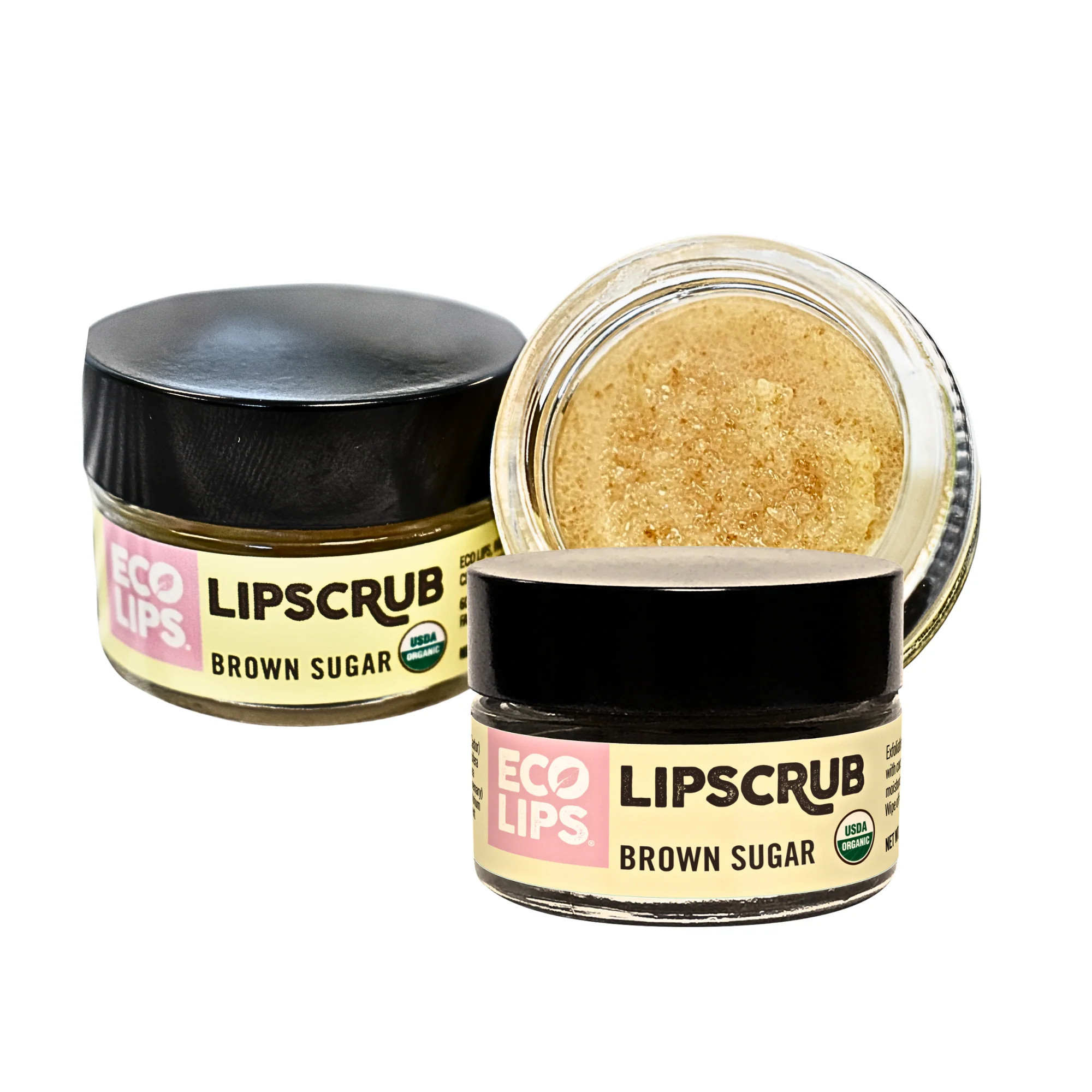 Organic Sugar Lip Scrub, Brown Sugar 2 Pack | Eco Lips