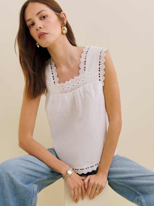 Faye Linen Top | Reformation (Global)