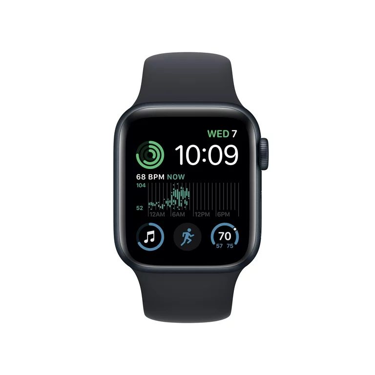 Apple Watch SE (2nd Gen) GPS 40mm Midnight Aluminum Case with Midnight Sport Band - S/M | Walmart (US)