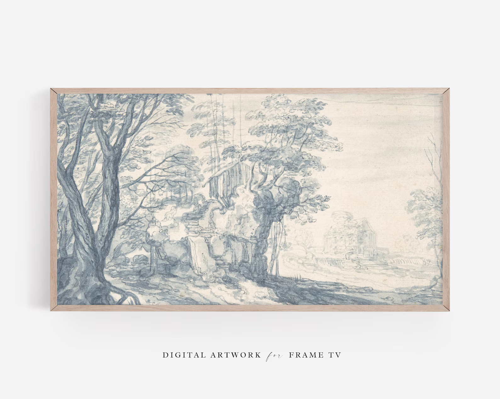 Blue Willow Painting for Samsung Frame TV Art, Spring Blue Frame TV Art, Chinoiserie Digital Down... | Etsy (US)