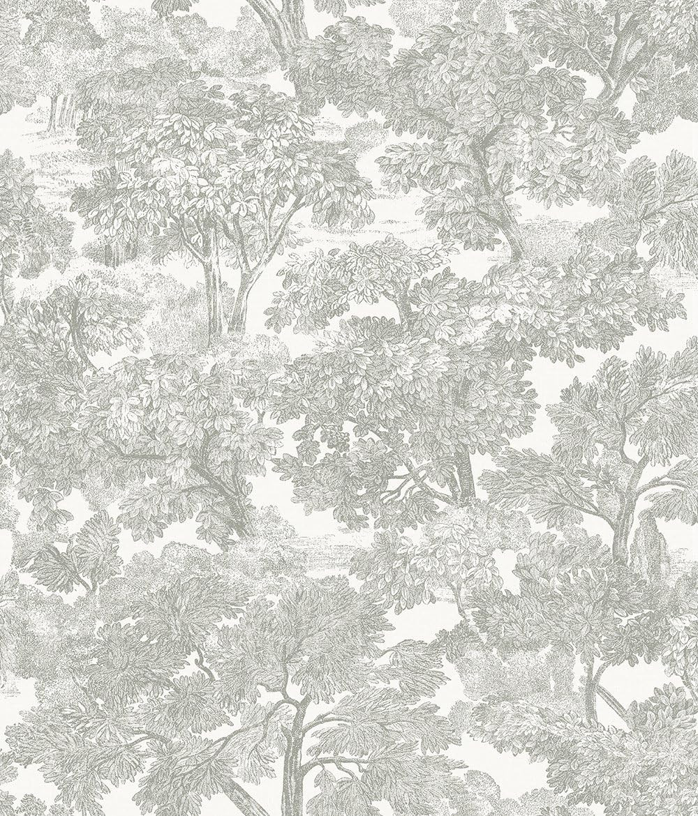 Chesapeake 3115-12541 Spinney Toile Wallpaper, Grey | Amazon (US)