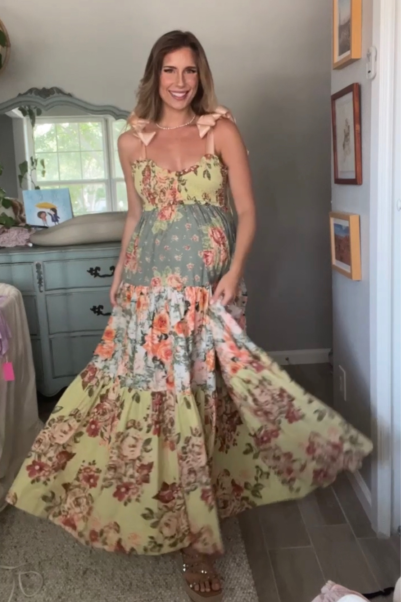 My absolute FAVORITE dress of all time probably. Worth the money for sure. I am 31 weeks pregnant and wearing my pre pregnancy size. 

#LTKbump #LTKfamily #LTKFind