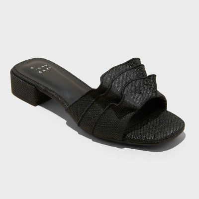Women's Lyta Raffia Ruffle Sandals with Memory Foam Insole - A New Day™ | Target