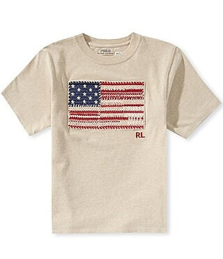 Polo Ralph Lauren Little Girls Short Sleeve American Flag Jersey T-Shirt - 6X | Dillard's