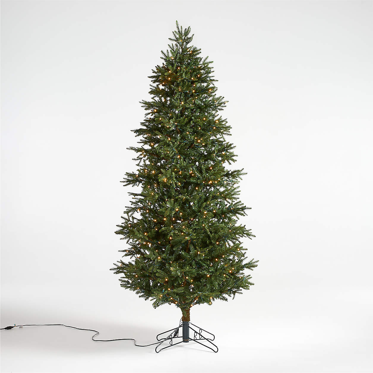 Faux Alaskan Spruce Pre-Lit LED Christmas Tree with White Lights 7.5' + Reviews | Crate & Barrel | Crate & Barrel