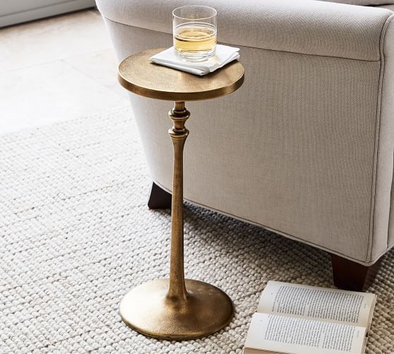 Round 9.5" Metal Cocktail Table | Pottery Barn (US)