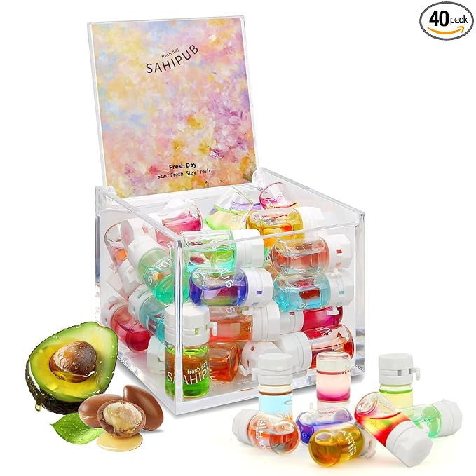 40 Pcs Hair Oil Perfume - Essence Oil & Hair Perfume 2 in 1 for Frizz Dry Damaged Hair, Argan Avo... | Amazon (US)