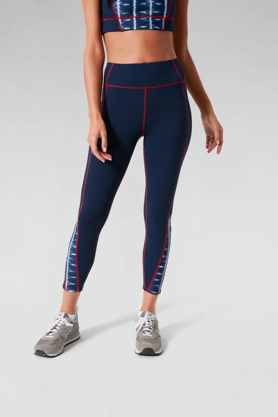 Navy and Amer-ikat High Rise Flex Compression Legging | Tuckernuck (US)