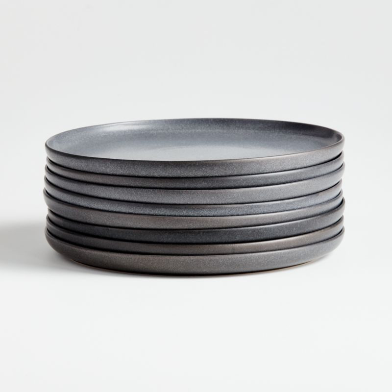 Wren Matte Dark Grey Salad Plates, Set of 8 + Reviews | Crate & Barrel | Crate & Barrel