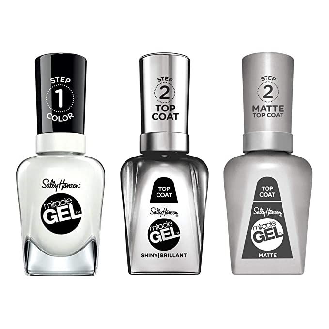 Sally Hansen Miracle Gel Shiny & Matte Top Coat, Get Mod, 3 Count, Gift Set (Packaging May Vary) | Amazon (US)