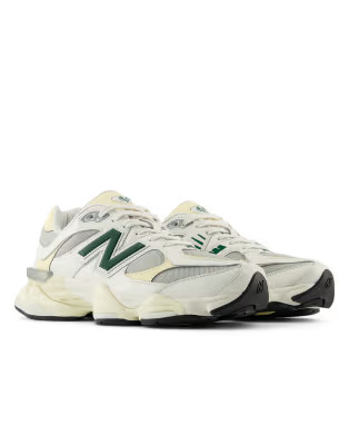 New Balance 9060 sneakers in white with green and gray details | ASOS (Global)
