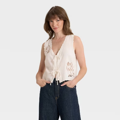 Women's Tie-Front Fashion Vest - Universal Thread™ | Target