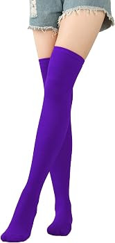 YELAIVP Women's Over Knee Socks Christmas Thigh High Socks Striped Stockings with Bow Halloween C... | Amazon (US)
