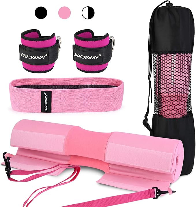 bridawn Barbell Pad Set for Squats Hip Thrusts Upgraded Bar Neck Pads Workout Foam Weightlifting ... | Amazon (US)