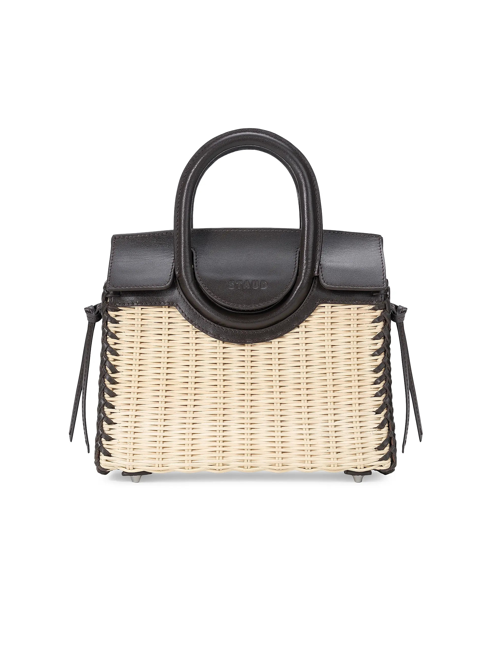 Staud Maude Mini Wicker Carryall Top Handle Bag | Saks Fifth Avenue | Saks Fifth Avenue