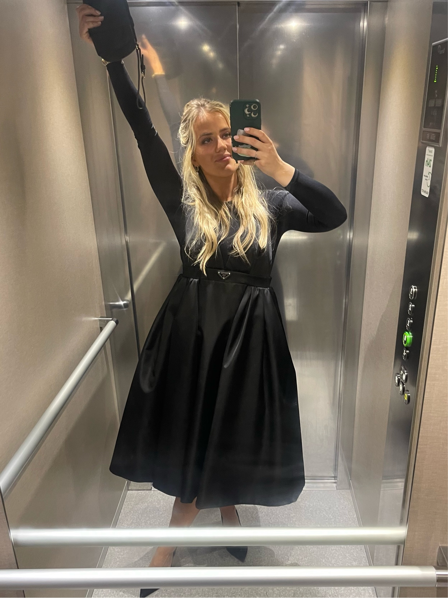 Prada black dress, Matches, Wolford bodysuit, all black outfit, mirror selfie, Farfetch, black bodysuit, autumnal fashion, evening outfit, transitional style 

#LTKeurope #LTKstyletip #LTKSeasonal