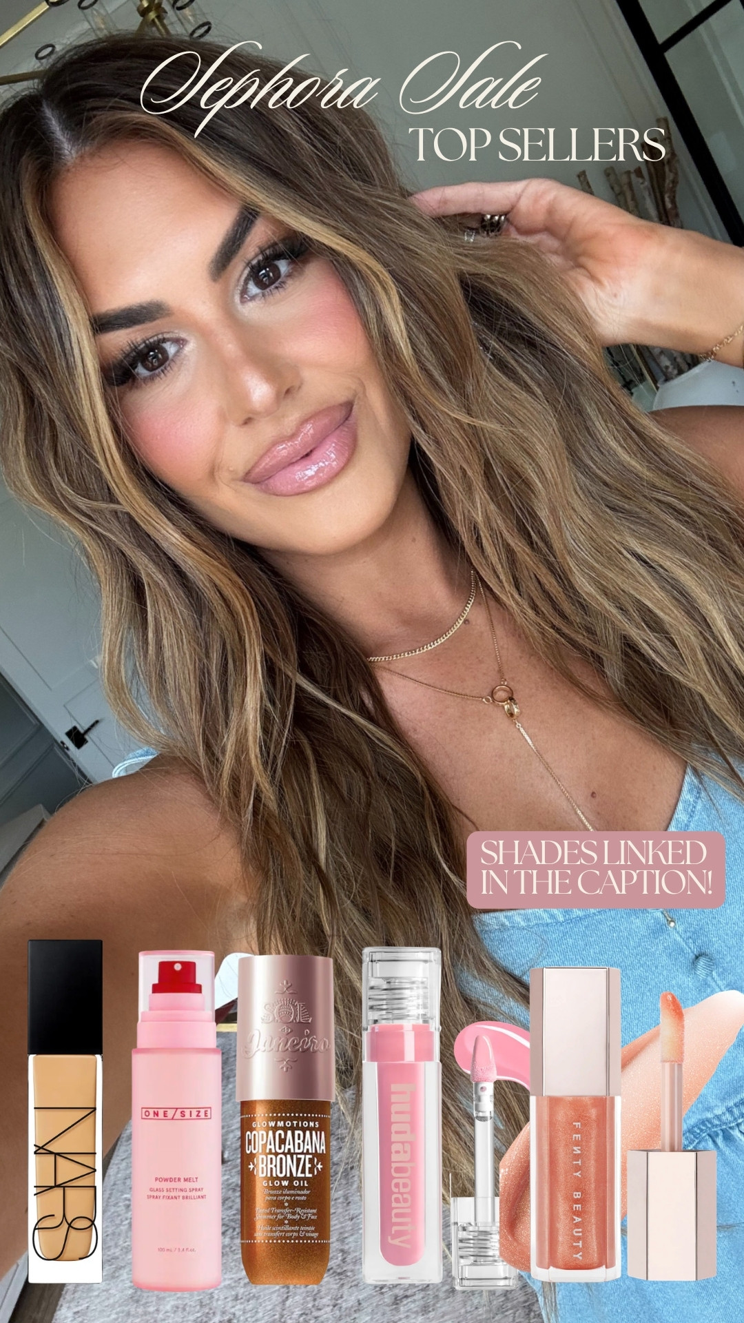 sephora sale top favorites 🛒🩷

shades:
foundation- stromboli
body glow- copacabana Bronze
huda gloss- UUU baby 
fenty gloss- champ stamp fantasy 

 #LTKSaleAlert #LTKBeauty