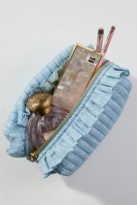 Quilted Ruffle Small Cosmetic Bag | Anthropologie (US)