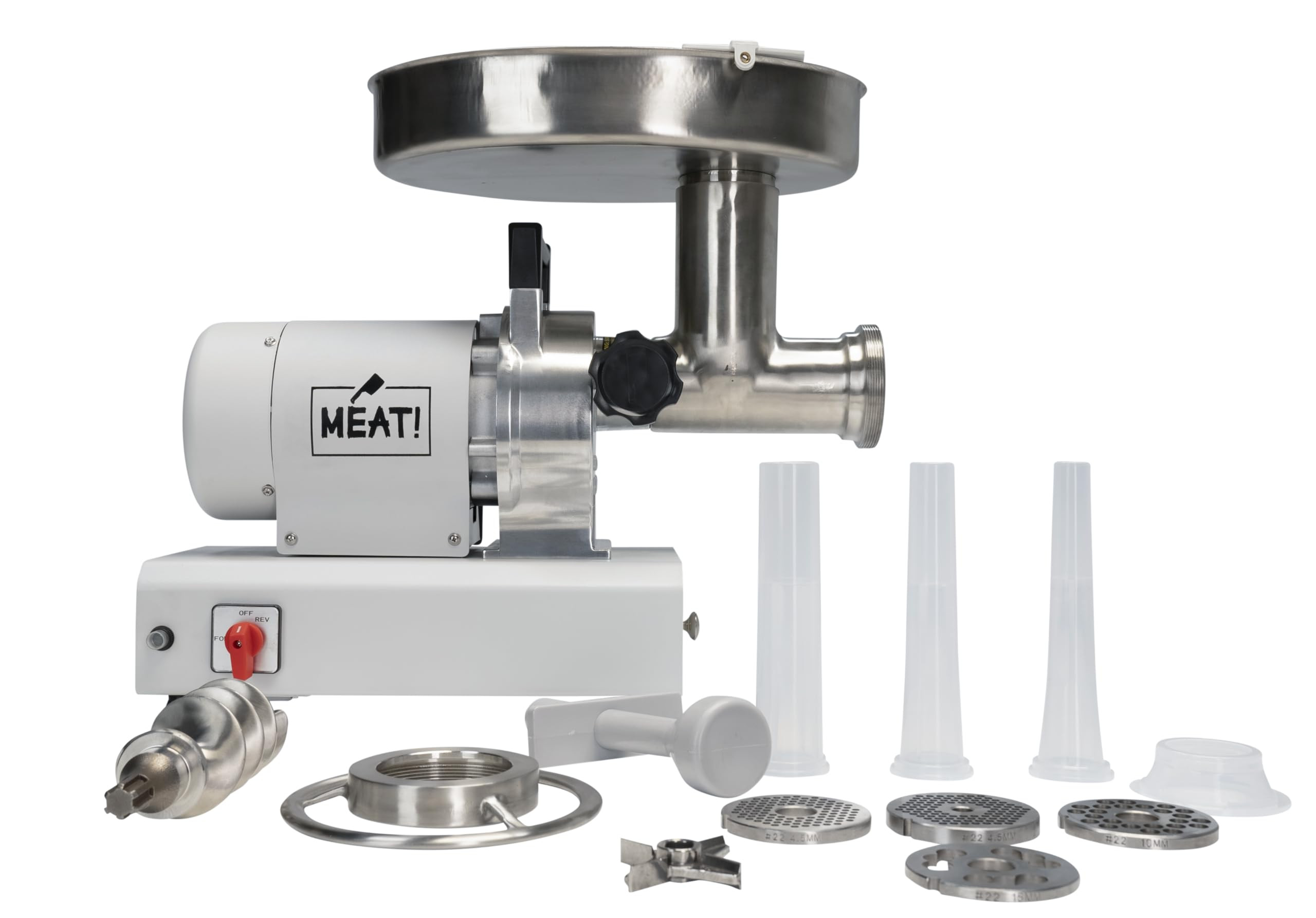 MEAT! 1 HP Dual Grinder with Coarse and Fine Grinding Plates, Stainless Steel, For Meat Grinding,... | Amazon (US)