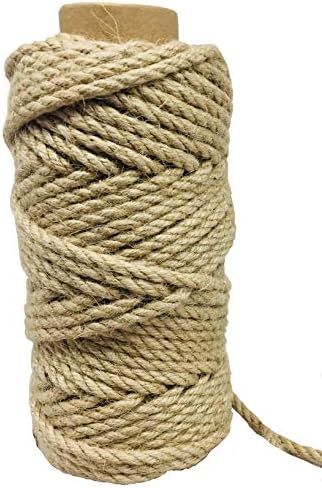 100 Feet 5mm Jute Twine, Heavy Duty Jute Rope, Natural Hemp Rope for DIY Arts Crafts, Gardening, ... | Amazon (US)