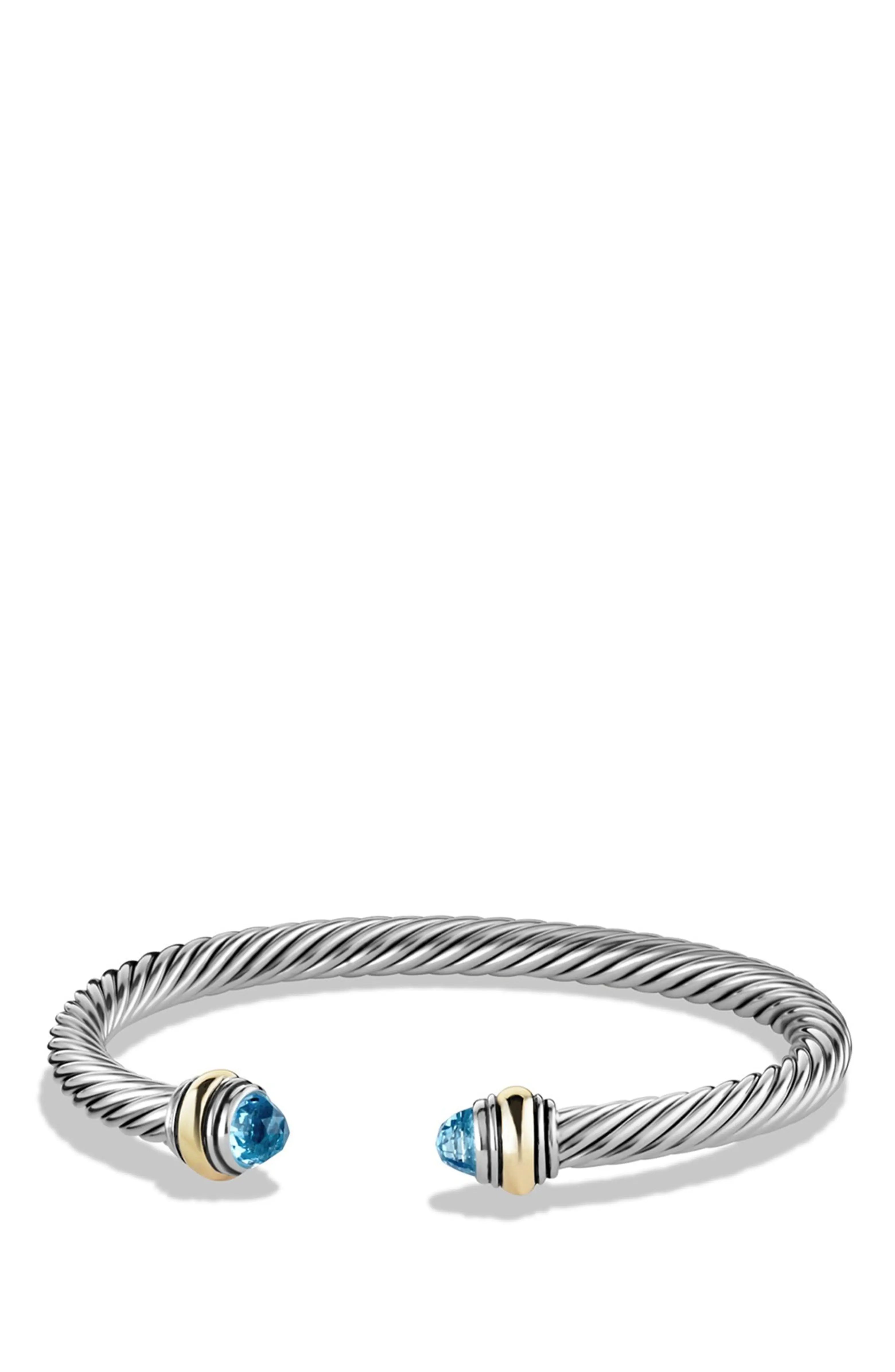 Cable Classics Bracelet with Semiprecious Stones & 14K Gold Accent, 5mm | Nordstrom