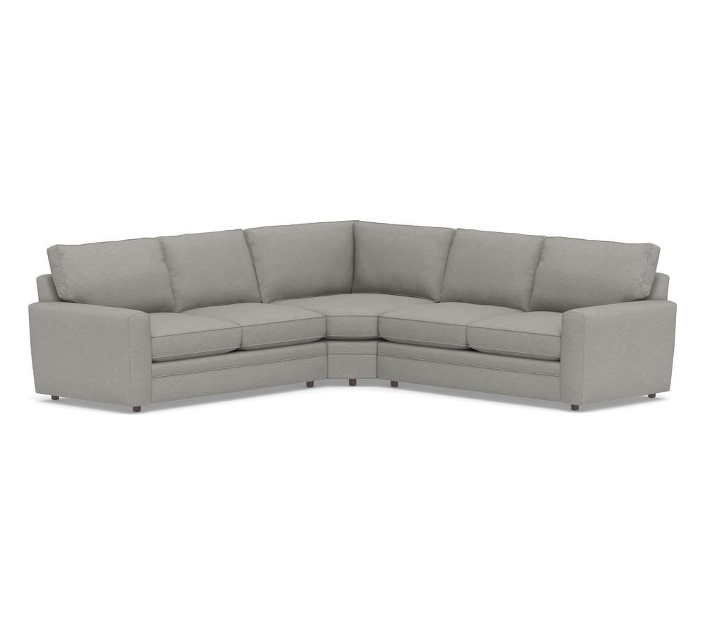 Pearce Square Arm Upholstered 3-Piece L-Sectional with Wedge | Pottery Barn (US)