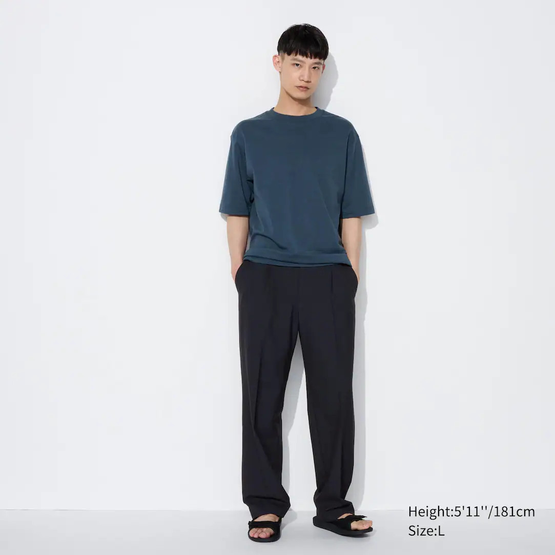 Pleated Wide Leg Trousers | UNIQLO (UK)
