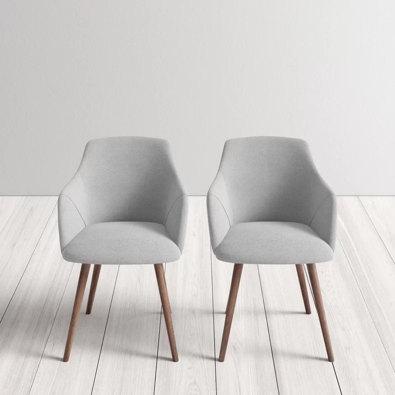 Brie Solid Wood Upholstered Arm Chair (Set of 2) | Wayfair North America