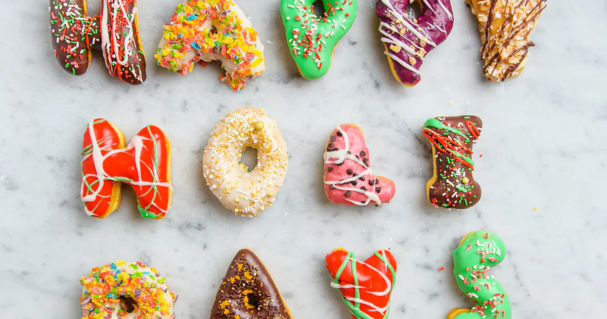 "Happy Holidays" Message Donuts by Angel Food Bakery | Goldbelly | Goldbelly