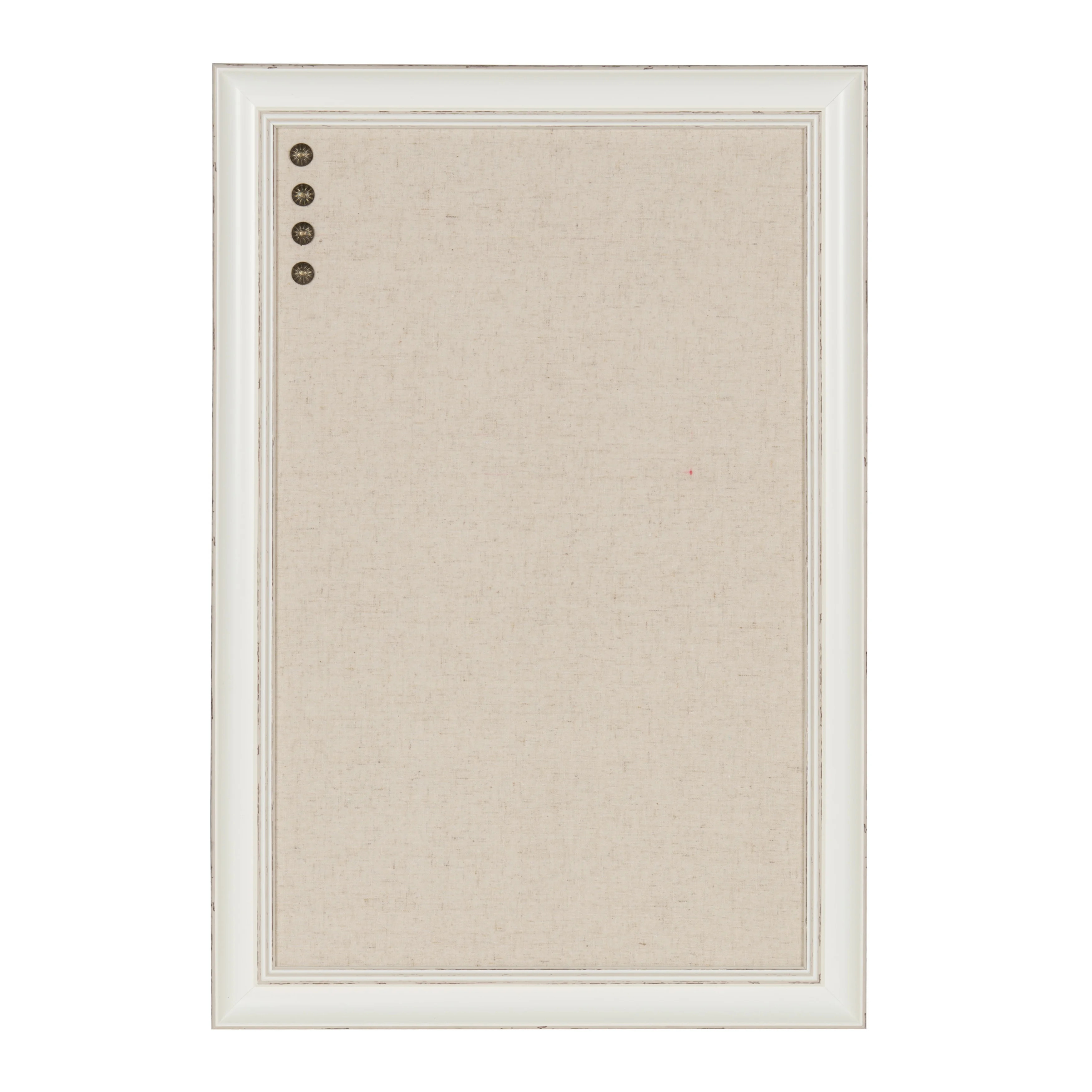DesignOvation Macon Framed Linen Fabric Pinboard, 18x27, Soft White | Walmart (US)