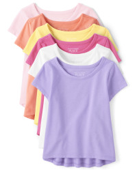 Toddler Girls High Low Tee Shirt 6-Pack - Rose Mist | The Children's Place